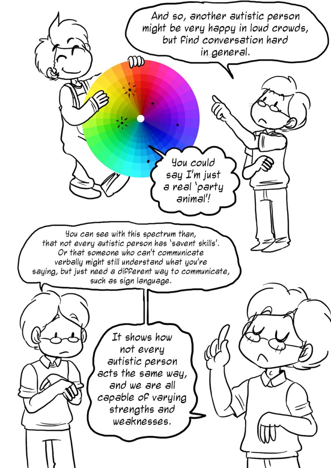 A cartoon to explain autistic spectrum conditions (ASC), courtesy of The Mighty.